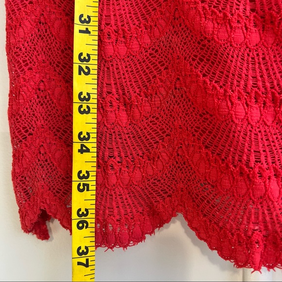 COPY - Free People Nightcap edition red lace mini dress bodycon style size 2 sm - Picture 7 of 15